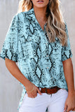 Python Print Short Sleeve Shirt    Leopard Print Short Sleeve Shirt