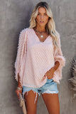 Feather Balloon Sleeve Pullover Top