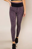 Purple Leopard Print Active Leggings