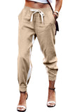 Casual Striped Drawstring Pants