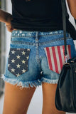 American Flag Pocket Denim Shorts