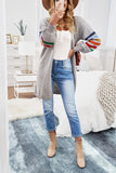 Striped Balloon Sleeve Cardigan