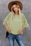 Crew Neck Kimono Sleeve Knit Top