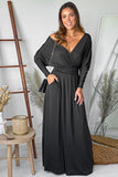 V Neck Batwing Sleeve Maxi Dress