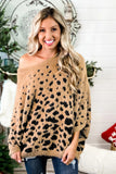 Print Drop Shoulder Loose Knitted Sweater