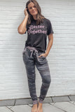 Mom’s Family Matching Two-piece Letter Camo Print Short Sleeve Lounge Set