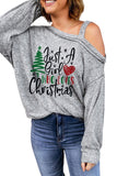 Asymmetric Dew Shoulder Long Sleeve Top