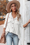 Plush Button Down Pocketed Shirt Jacket