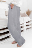 High Waist Drawstring Wide Legs Casual Pants