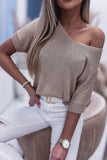 Short Sleeve Knitted Sweater Top