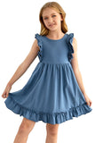 Ruffled Empire Waist Pleated Flowy Kid Dress
