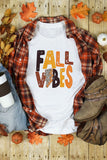 FALL VIBES Leopard Graphic Print Short Sleeve T Shirt