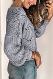 Hollow-out Round Neck Knitted Sweater