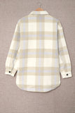 Plaid Print Pocket Women Shacket