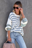 Stripe Drop Shoulder Striped Pullover Sweatshirt