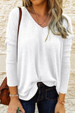 Twist Knot Waffle Knit Long Sleeve Top