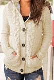 Beige Fur Hood Knit Sweater
