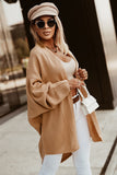 Gray-2 Black Chunky Knit Open Front Dolman Cardigan