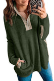 High Neck 1/4 Zip Pocketed Cozy Sweater