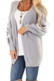 Soft Long Sleeve Cardigan with Stitch Detail