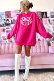 Rose HEY THERE COWBOY Graphic Oversize Sweatshirt