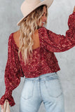 Square Neck Floral Crop Blouse