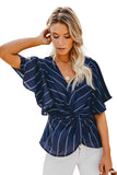 Twist Front V Neck Blouse