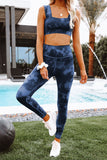 Tie-dye Print Yoga Bra and Leggings Set