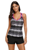 Print Tummy Control Sport Tankini Top