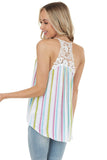 Striped Tank Top with Keyhole Detail