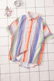Happier With You Striped Button Top