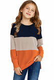 Leopard Print Colorblock Kids Long Sleeve Top