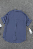Short Sleeve Button Solid Shirt