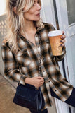 Buttons Pocketed Plaid Shacket