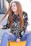 Leopard Print Pullover Hoodie with Pocket