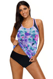 Floral Print Racerback Tankini Top