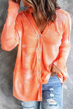 Tie Dye Waffle Knit Button Front Cardigan
