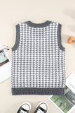 V Neck Argyle Plaid Knitted Sweater Vest