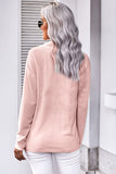 Leopard Sequin Splicing Turtleneck Waffle Sweatshirt