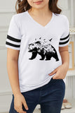 Kids Animal Print Banded Sleeve T Shirt