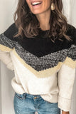 V Stripe Pattern Colorblock Sweater