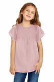 Little Girl Swiss Dot Ruffle Sleeves Top