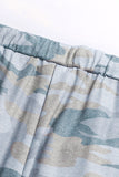 Sleeveless Knit Camo Hoodie Joggers Set
