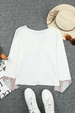 Lace up Contrast Wrist Long Sleeve Top
