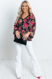 Ruffled Collar Floral Blouse