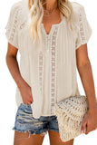 Crochet Eyelet Short Sleeves Top