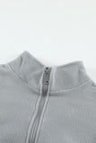 Turn-down Collar Long Sleeve Zipper Fleece Pullover Sweatshirt