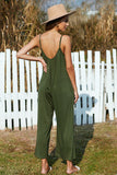Spaghetti Straps Wide Leg Pocketed Jumpsuits