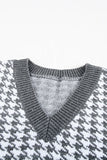 V Neck Argyle Plaid Knitted Sweater Vest