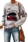 Merry Christmas Plaid Leopard Tree Pattern Sweatshirt